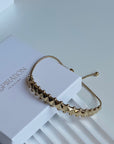 Bracelet ajustable doré Clouté