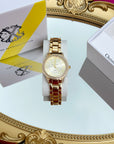 Montre orné de strass en acier Inoxydable (Pile inclue)