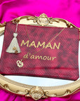 Parure double cœur avec pochette « MAMAN D’AMOUR » spécial fête des mères
