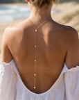 Bijoux 2 en 1 de dos + collier perles