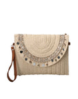 Pochette Raffia avec sequin et bandoulière