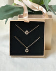 Coffret parure collier et bracelet goutte black + boîte cadeau