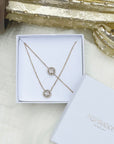 Coffret parure collier et bracelet Crystal White + boîte cadeau