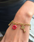 Bracelet 5 charms Girly