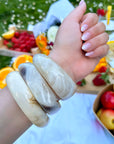 Lot de 3 bracelets beige en résine