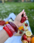 Lot de 3 Bracelets résine ton cerise