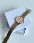 Montre Palerme doré avec cadran rose pâle