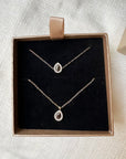 Coffret parure collier et bracelet goutte black + boîte cadeau