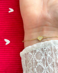 Bracelet Tendresse doré avec cœur orné de strass