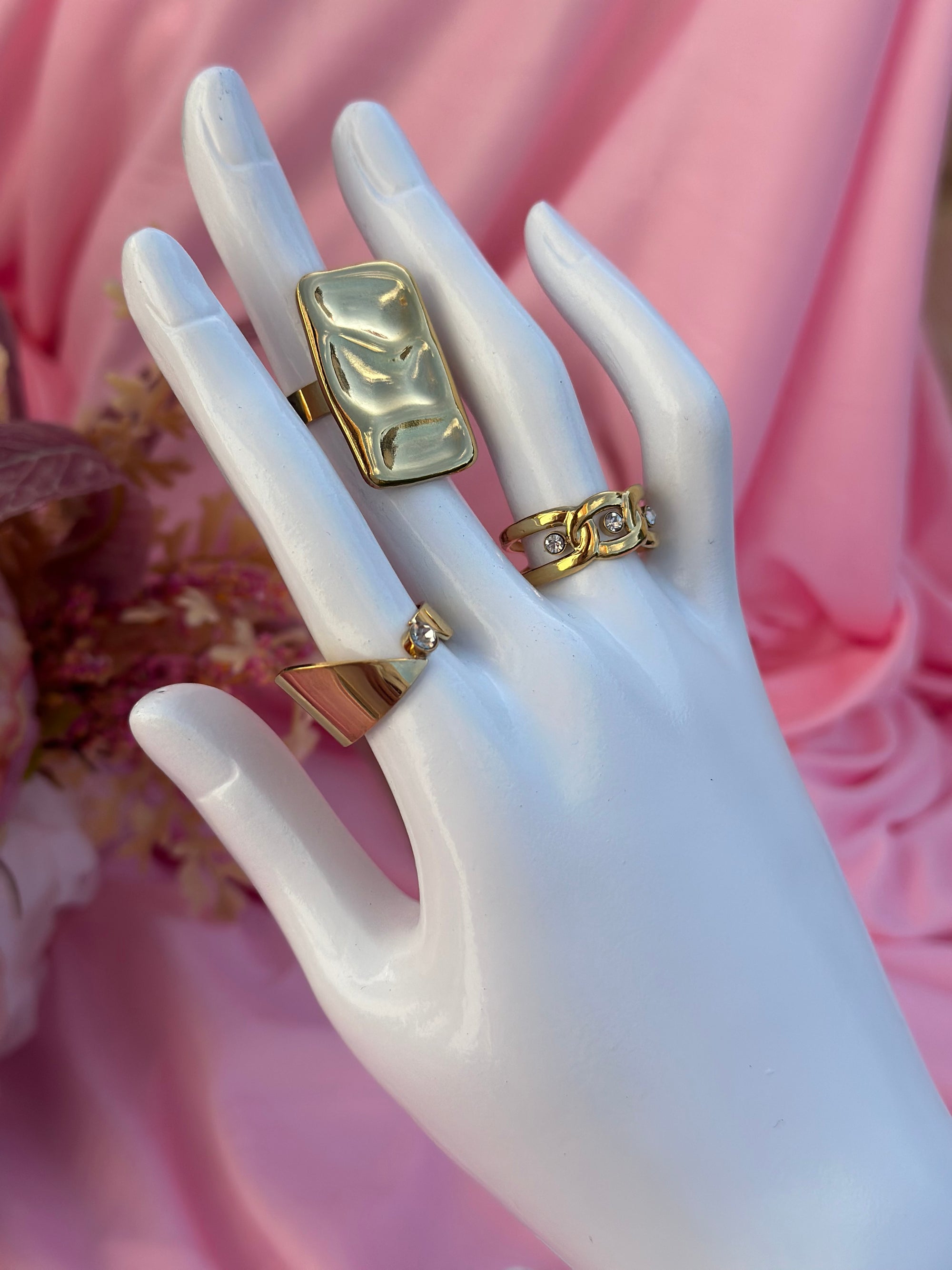 Lot de 3 bague doré