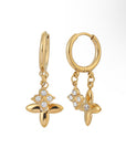 Boucle d’oreille double rangs doré