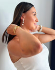 Boucle d’oreille Swaro Blanches pendantes