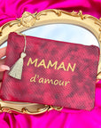 Parure double cœur avec pochette « MAMAN D’AMOUR » spécial fête des mères