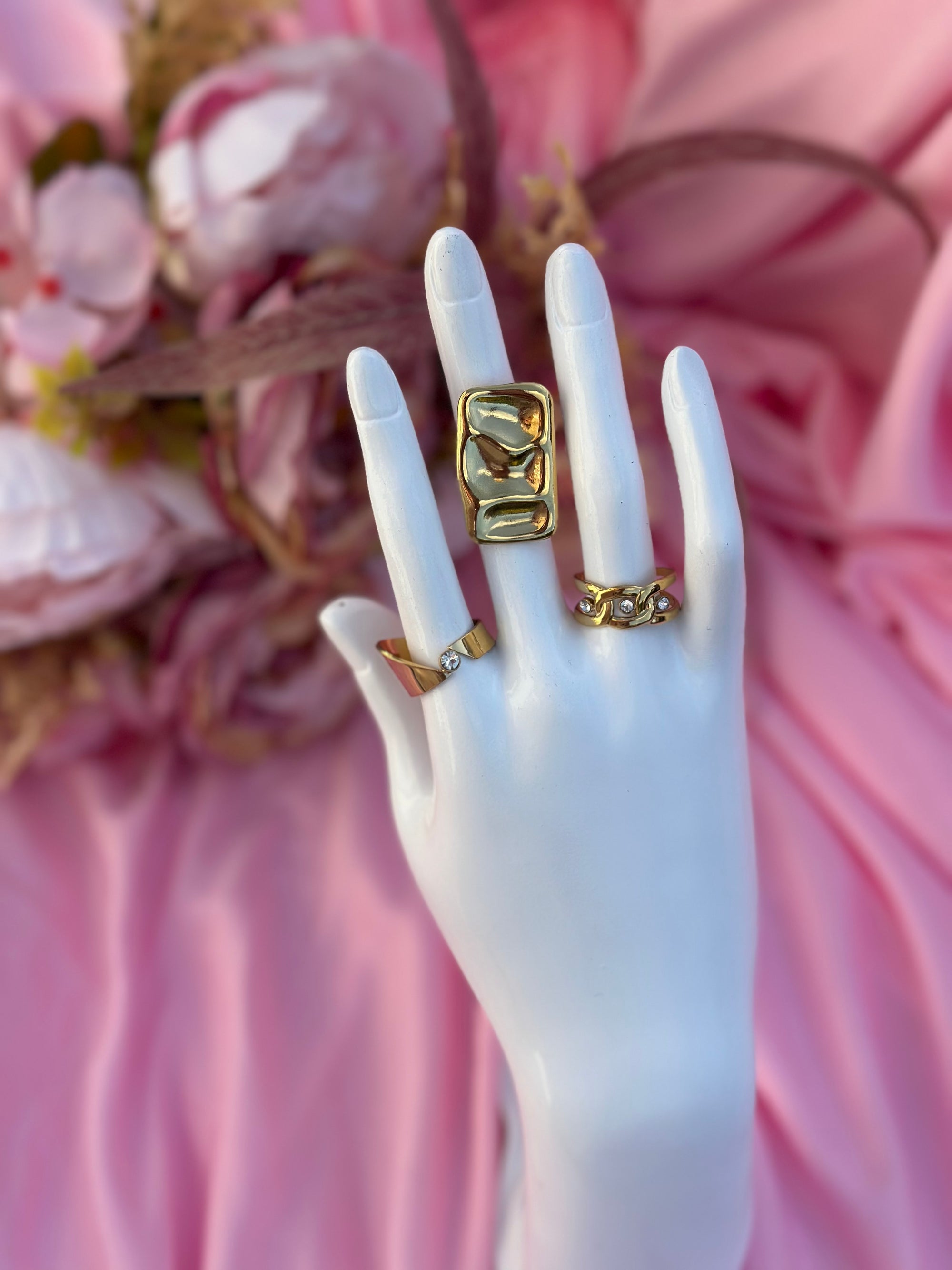 Lot de 3 bague doré