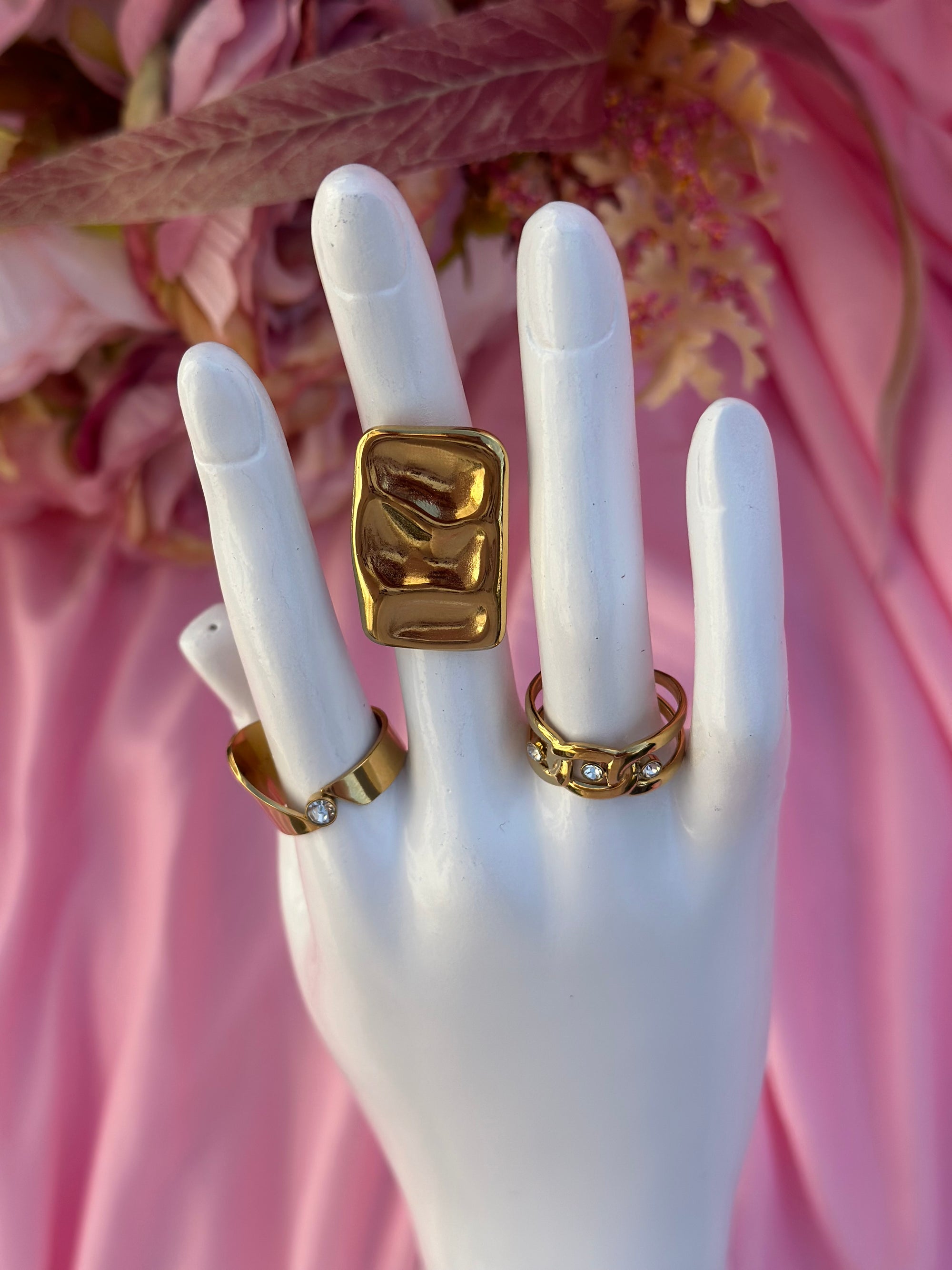 Lot de 3 bague doré