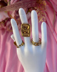 Lot de 3 bague doré