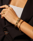 Bracelet jonc Flore doré