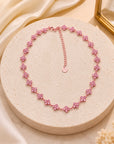 Collier doré avec fleurs argentés 100% inoxydable